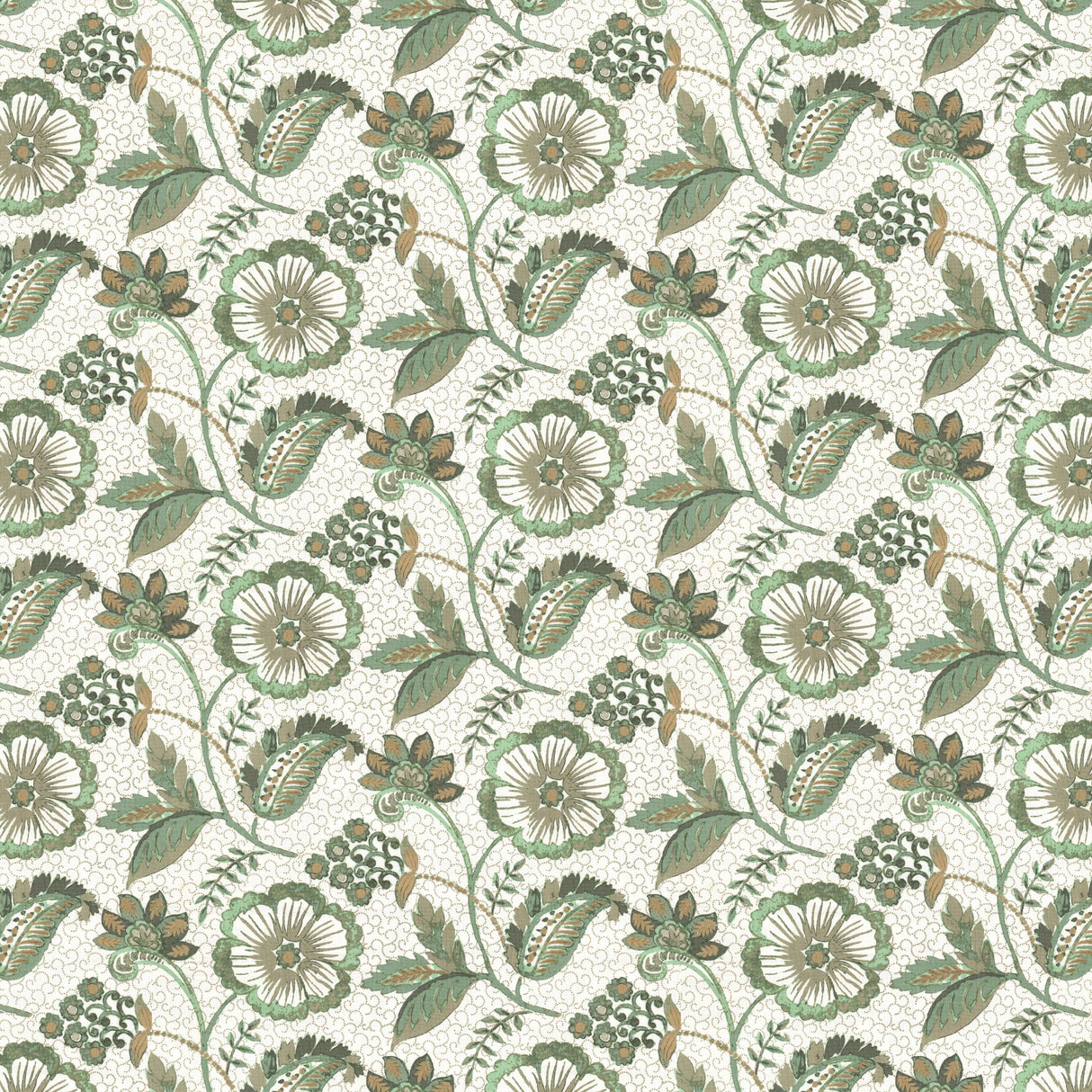 STOUT JASM-2 JASMINE 2 AQUA Fabric - Eades Wallpaper & Fabric