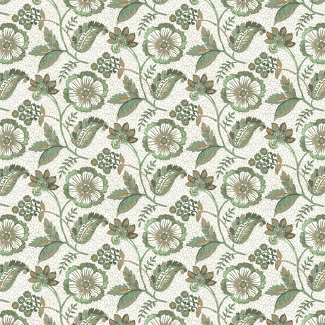 STOUT JASM-2 JASMINE 2 AQUA Fabric - Eades Wallpaper & Fabric
