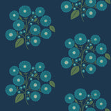 Jen Hewett JHS5030 Navy Aqua StrawFlower Peel & Stick Wallpaper