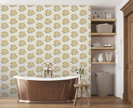 Jen Hewett JHS5031 Mustard Grey StrawFlower Peel & Stick Wallpaper