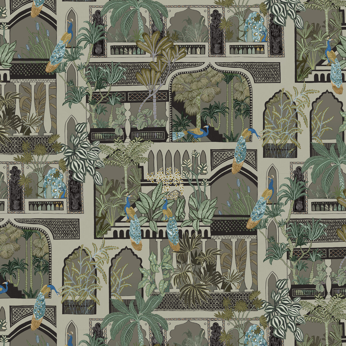 KRAVET COUTURE JMW1011.11.0 PEACOCK ARCHES 11 Wallpaper - Eade's Wallpaper