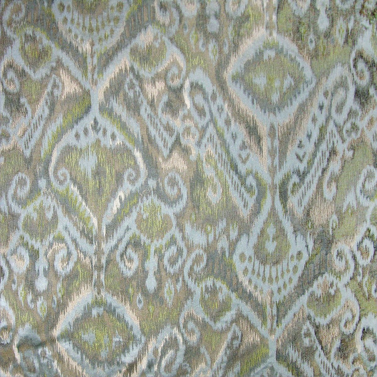 Scalamandre JM 00082676 AQUA CHARTREUSE KALASIN Fabric