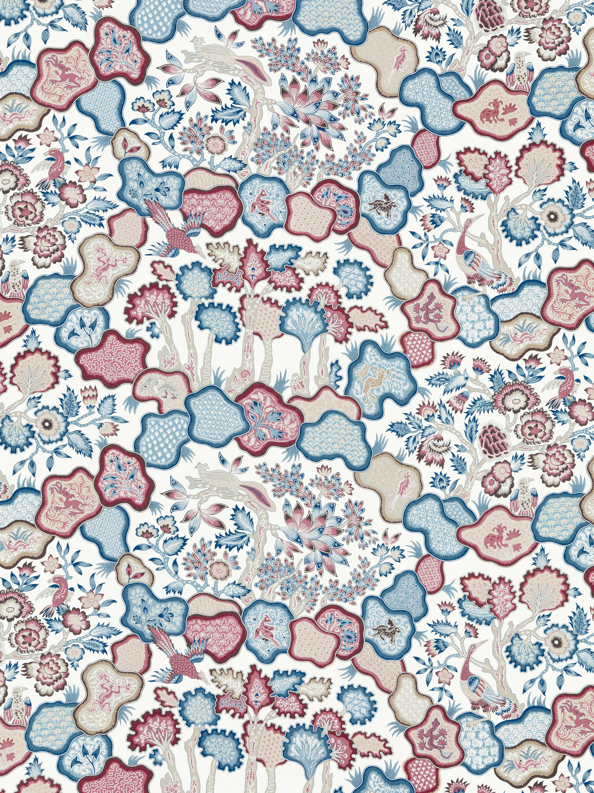 Scalamandre JP 00014659 PEACOCK ROSE ZIBA Fabric