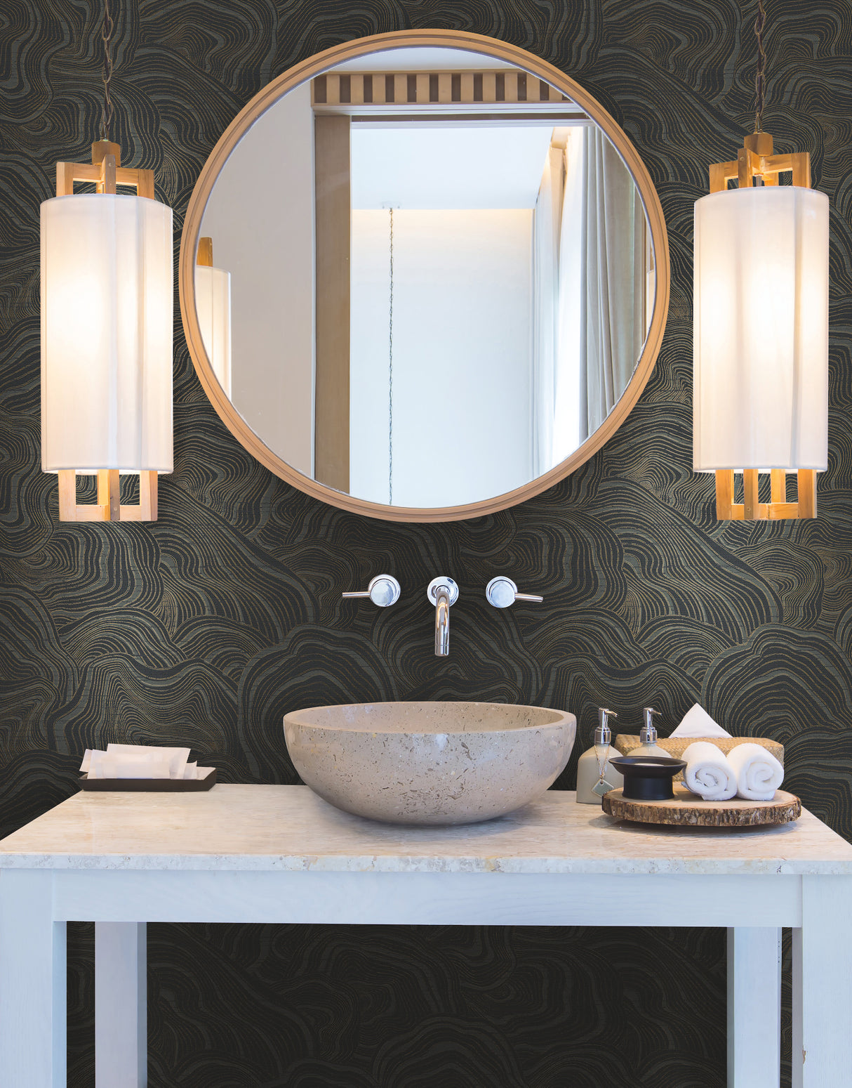 York KT2162 Geodes Black Wallpaper