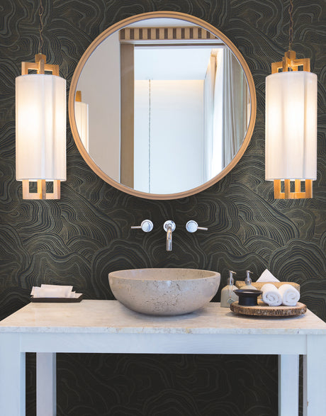 York KT2162 Geodes Black Wallpaper