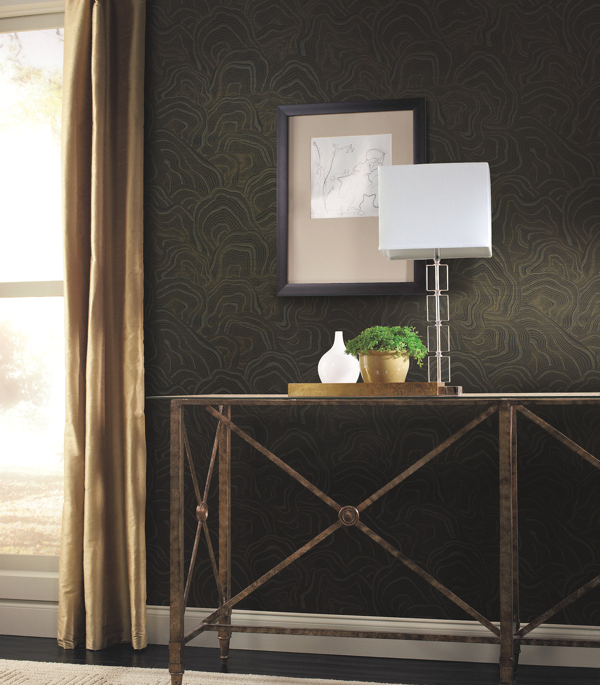 York KT2162 Geodes Black Wallpaper
