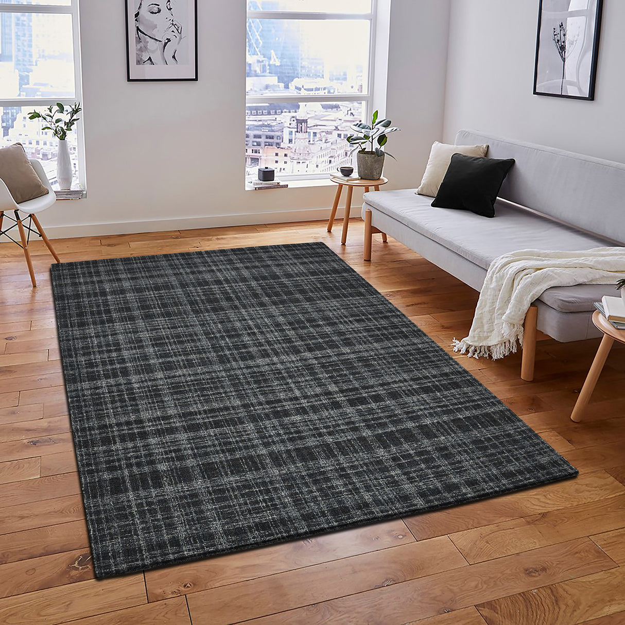 Amer Rugs LAU-12 Laurel Farmhouse Plaid Area Rug