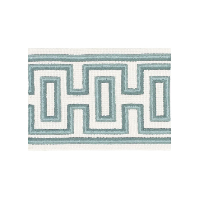 STOUT LAUD-3 LAUDERDALE TAPE 3 AQUA Fabric - Eades Wallpaper & Fabric