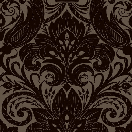 Galerie LB25168 Bronze Brown Damask Sauvage - Eade's Wallpaper