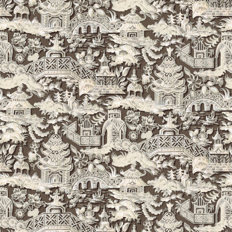 GASTON Y DANIELA LCT1048.002.0 MARTA CHOCOLATE Fabric - Eade's Wallpaper