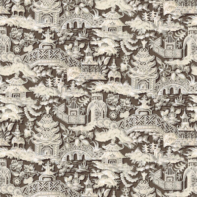 GASTON Y DANIELA LCT1048.002.0 MARTA CHOCOLATE Fabric - Eade's Wallpaper