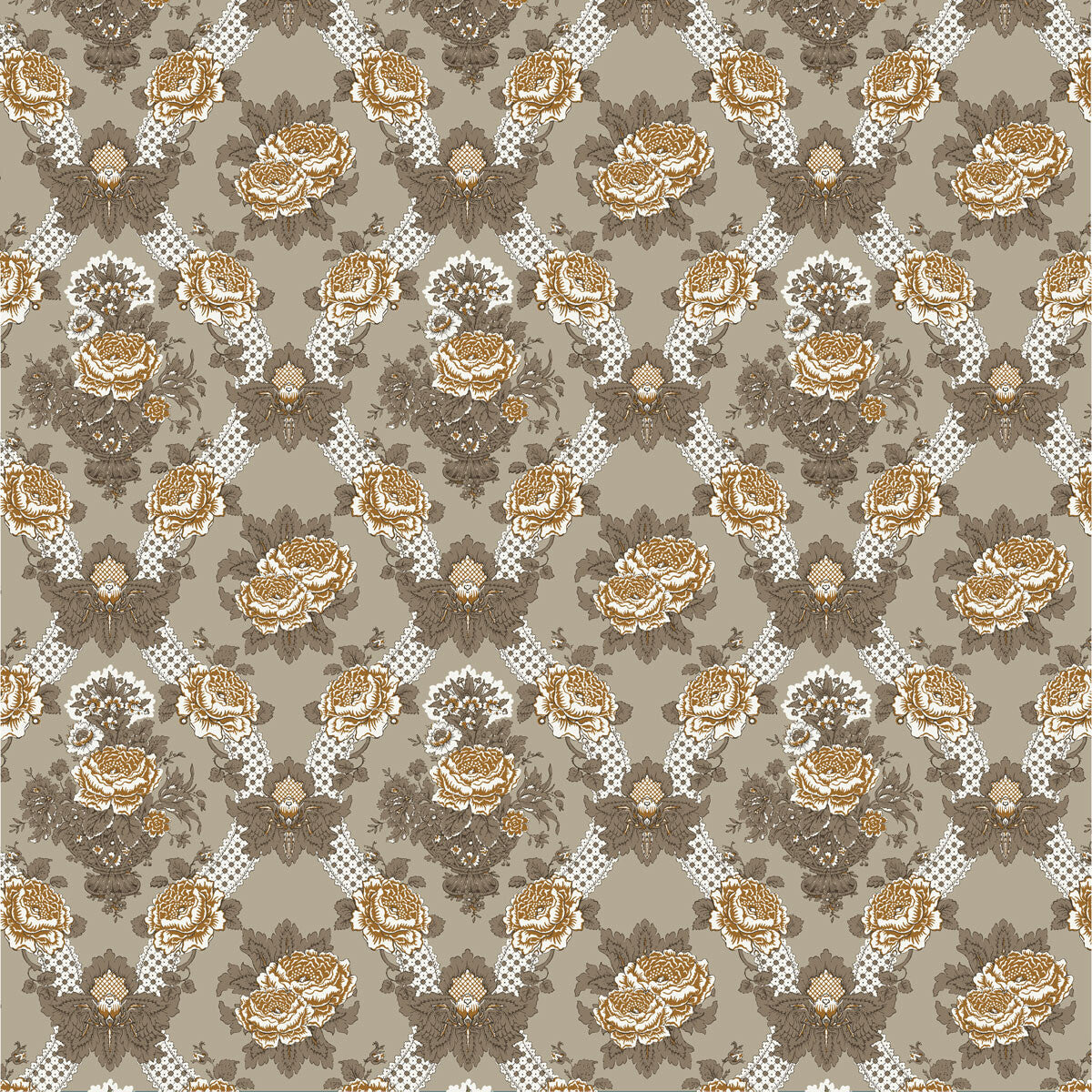 GASTON Y DANIELA LCT1058.003.0 ARANCHINA TOPO/OCRE Fabric - Eade's Wallpaper