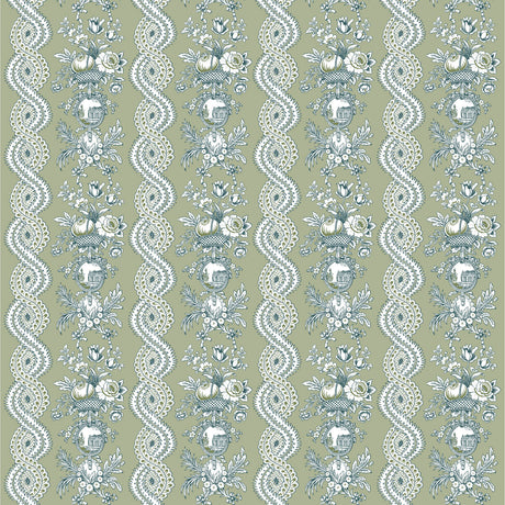 GASTON Y DANIELA LCT1059.002.0 PILARA VERDE Fabric - Eade's Wallpaper