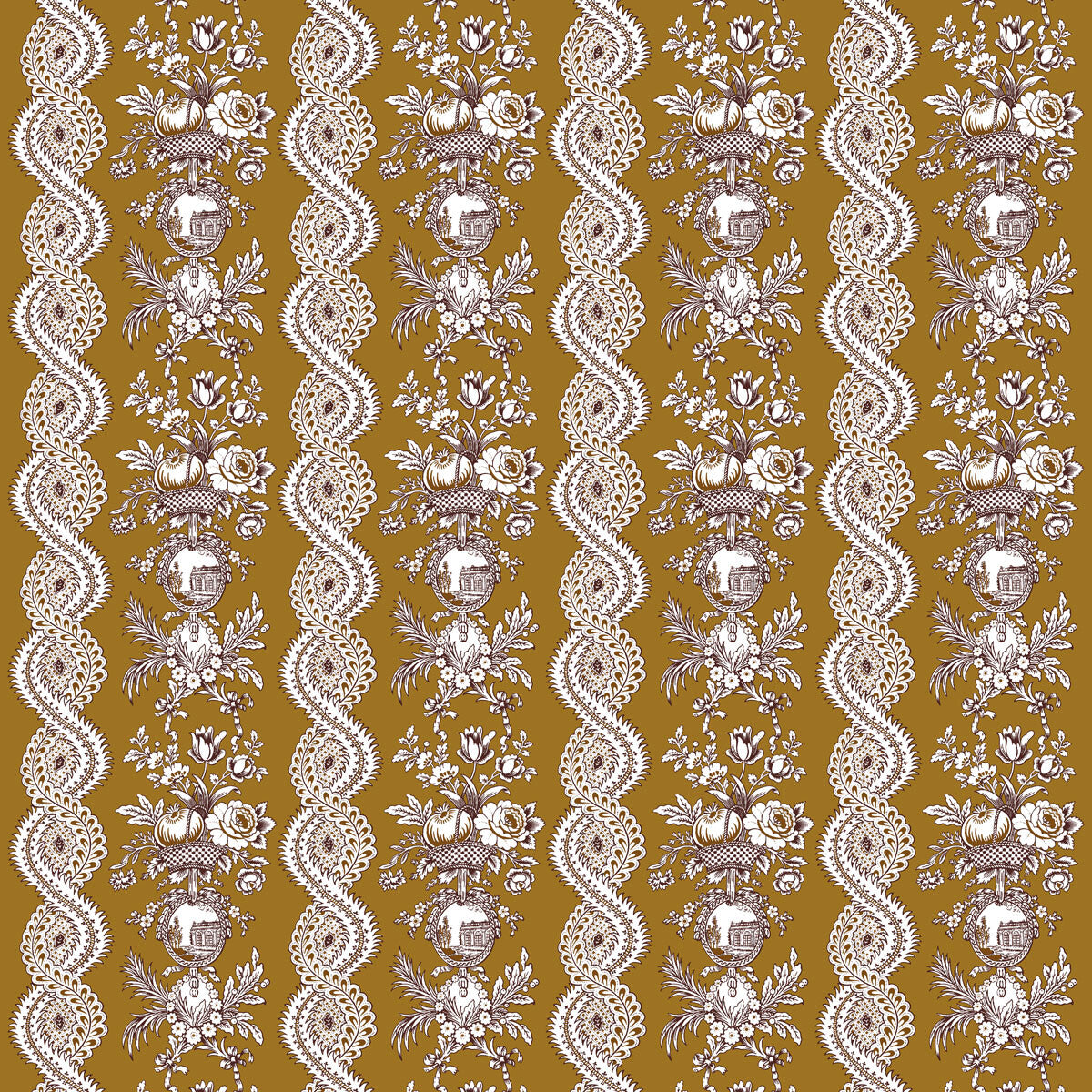 GASTON Y DANIELA LCT1059.003.0 PILARA OCRE Fabric - Eade's Wallpaper