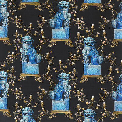 GASTON Y DANIELA LCT5372.001.0 CHIEN ONYX/AZUL Fabric - Eade's Wallpaper
