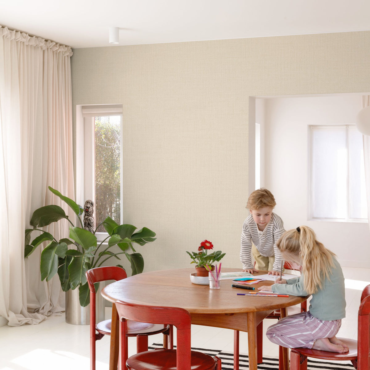 Galerie Little Dreamers Textile Plain Beige Wallpaper GDLD10