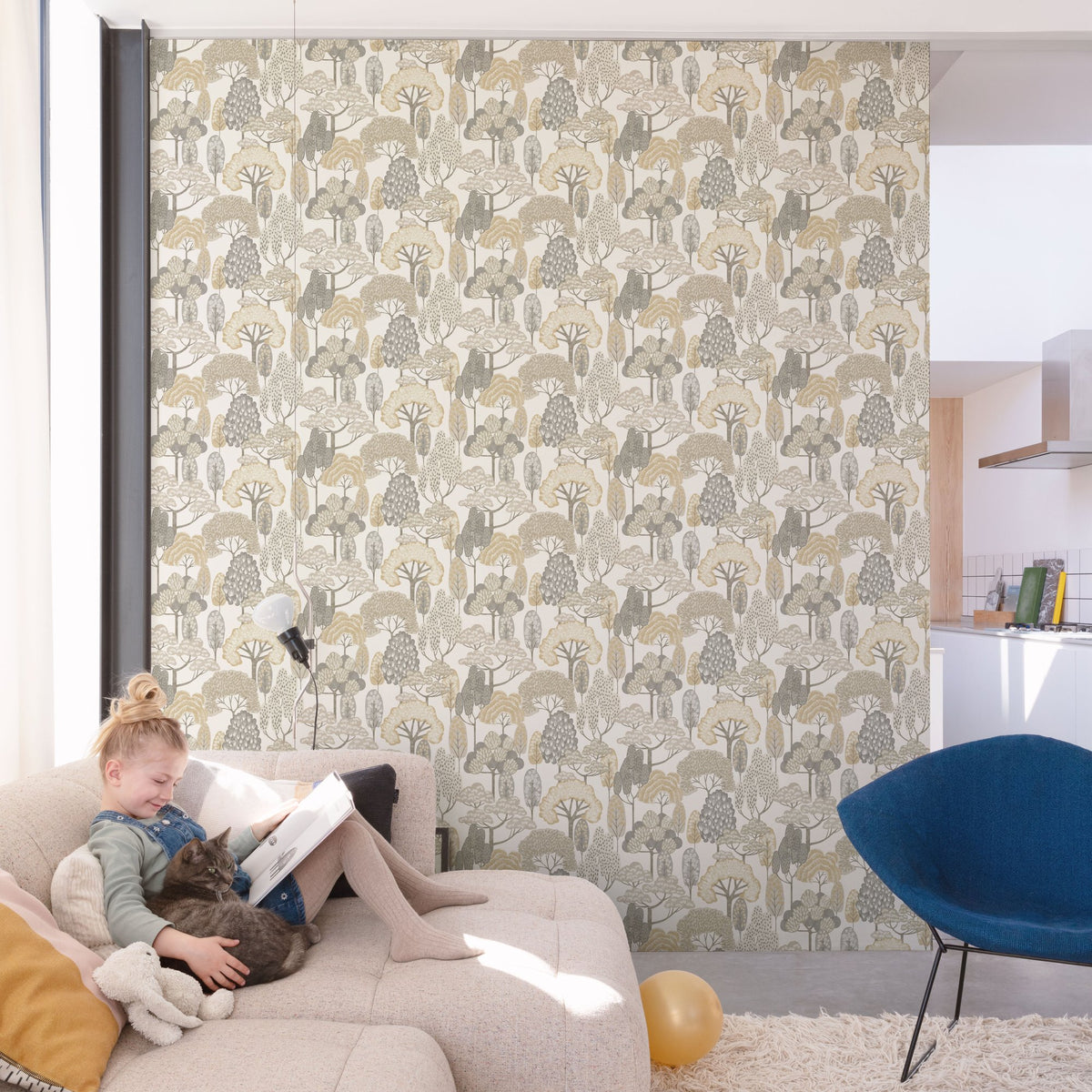 Galerie Little Dreamers Trees Motive Beige Wallpaper GDLD210