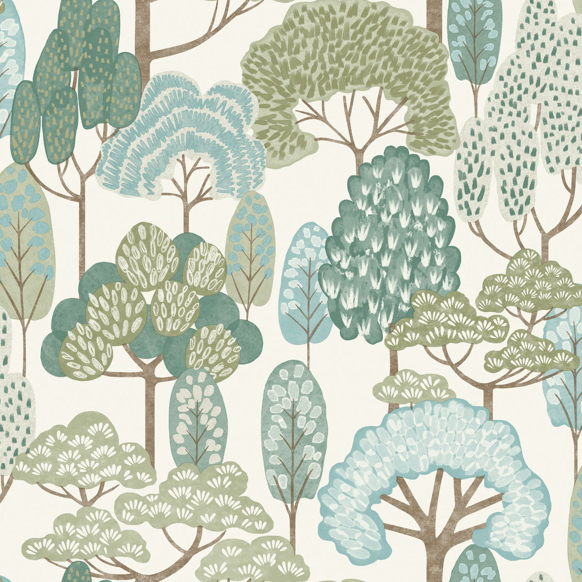 Galerie Little Dreamers Trees Motive Green Wallpaper GDLD210