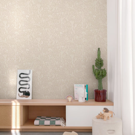 Galerie Little Dreamers Trees all-over Beige Wallpaper GDLD3