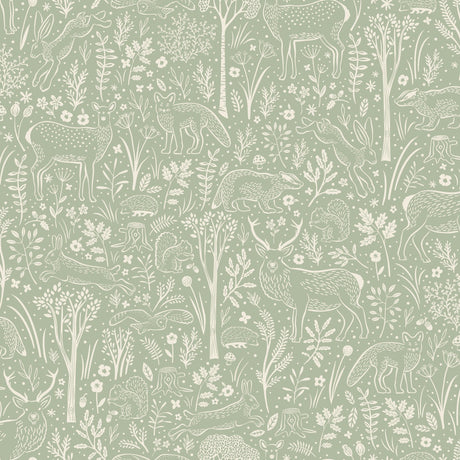 Galerie Little Dreamers Trees all-over Green Wallpaper GDLD3