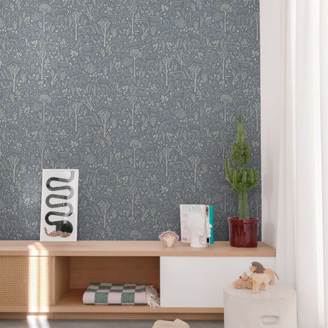 Galerie Little Dreamers Trees all-over Blue Wallpaper GDLD34