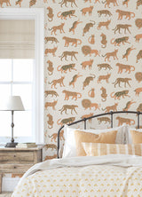 Leah Duncan LDS4584 Tangerine Kitty Kitty Peel & Stick Wallpaper