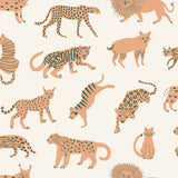 Leah Duncan LDS4584 Tangerine Kitty Kitty Peel & Stick Wallpaper