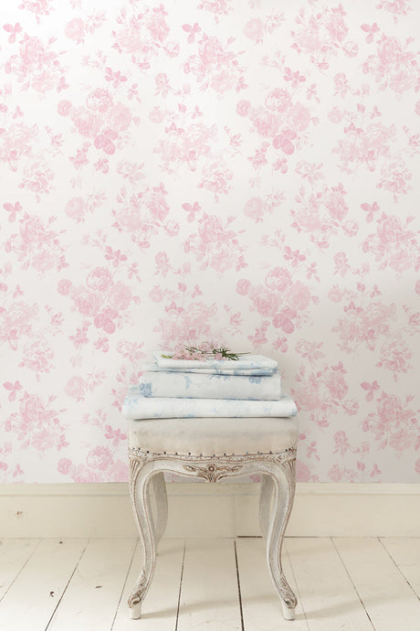 LoveShackFancy LFS5016 Everblooming Rosettes Faded Primrose Peel & Stick Wallpaper