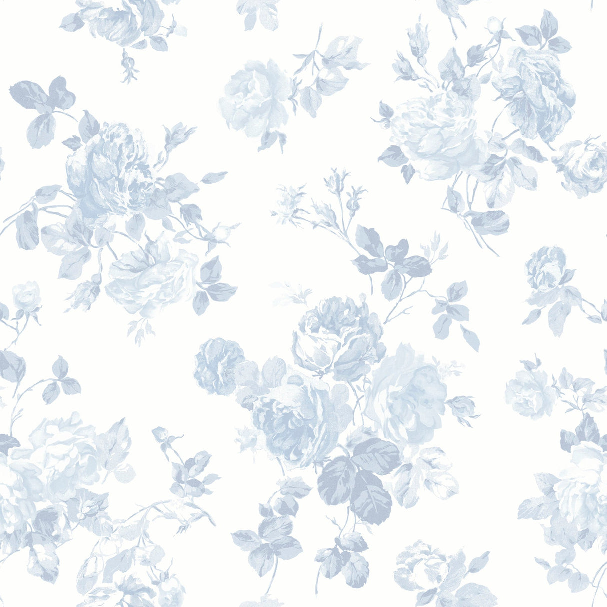 LoveShackFancy LFS5017 Everblooming Rosettes Blue Bella Ribbon Peel & Stick Wallpaper