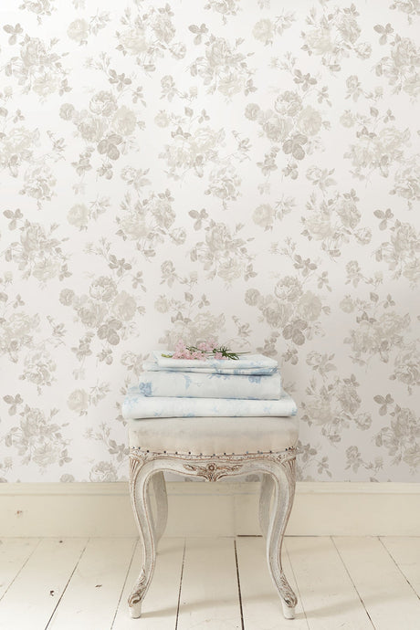 LoveShackFancy LFS5019 Everblooming Rosettes Dove Peel & Stick Wallpaper