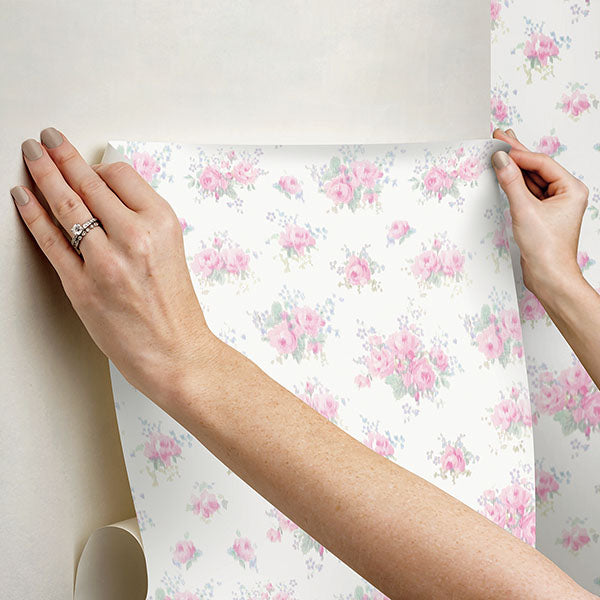 Breezy Ikat Rose Peel & Stick Wallpaper - Thumbnail 2