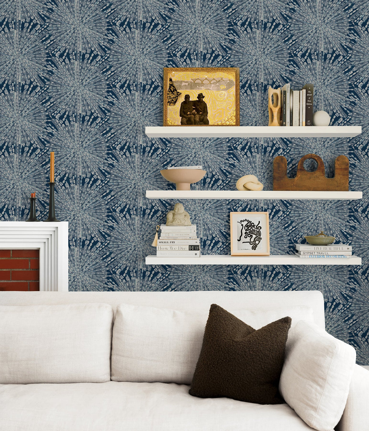 LiLi WhittWhitt LLS4116 Navy Sunburst Peel & Stick Wallpaper