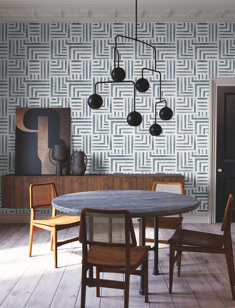 York LM5364 Painterly Labyrinth Aqua Wallpaper