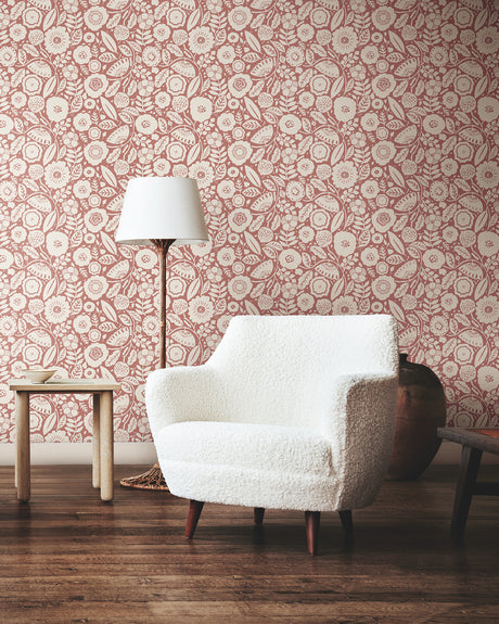 York LM5391 Camille Blossom Vintage Rose Wallpaper