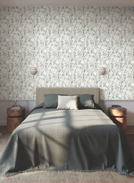 York LM5412 Avril Chinoiserie Peacock Wallpaper
