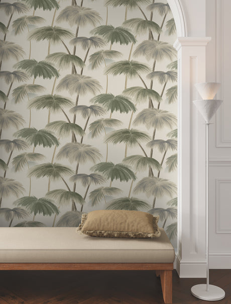 York LM5433 Plein Air Palms Vintage Wallpaper