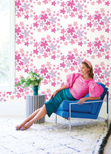 Lele Sadoughi LSS4951 Lele Lillies Pink Peel & Stick Wallpaper