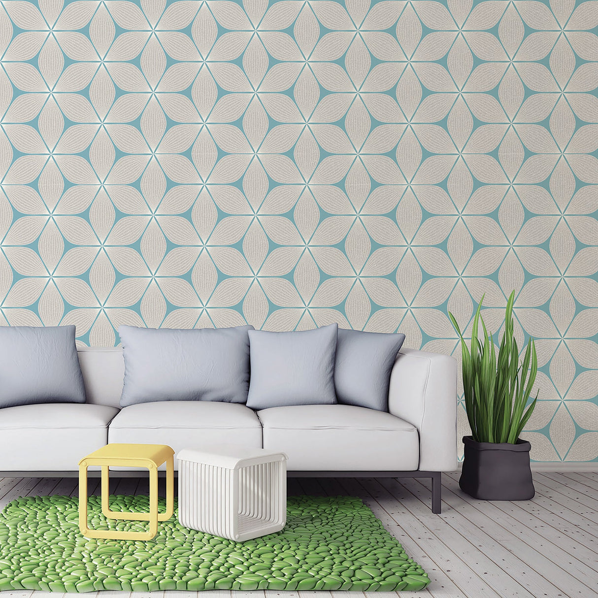 Coloroll M1023 Vibration Cream Geometric Wallpaper