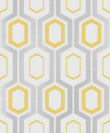 Coloroll M1025 Mortimer Yellow Geometric Wallpaper