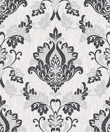 Crown M1029 Senator Black Damask Wallpaper