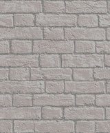 Coloroll M1058 Gordan Grey Painted Metallic Brick Wallpaper