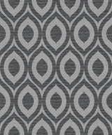 Crown  M1161 Rimini Black Geometric Wallpaper