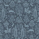Crown  M1169 Sherwood Dark Blue Woodland Wallpaper