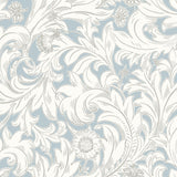 Crown  M1174 Ahu Light Blue Scroll Wallpaper