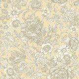 Crown  M1187 Hedgerow Light Yellow Floral Trails Wallpaper