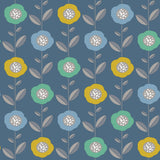 Coloroll M1323 Helsinki Blue Flowers Wallpaper