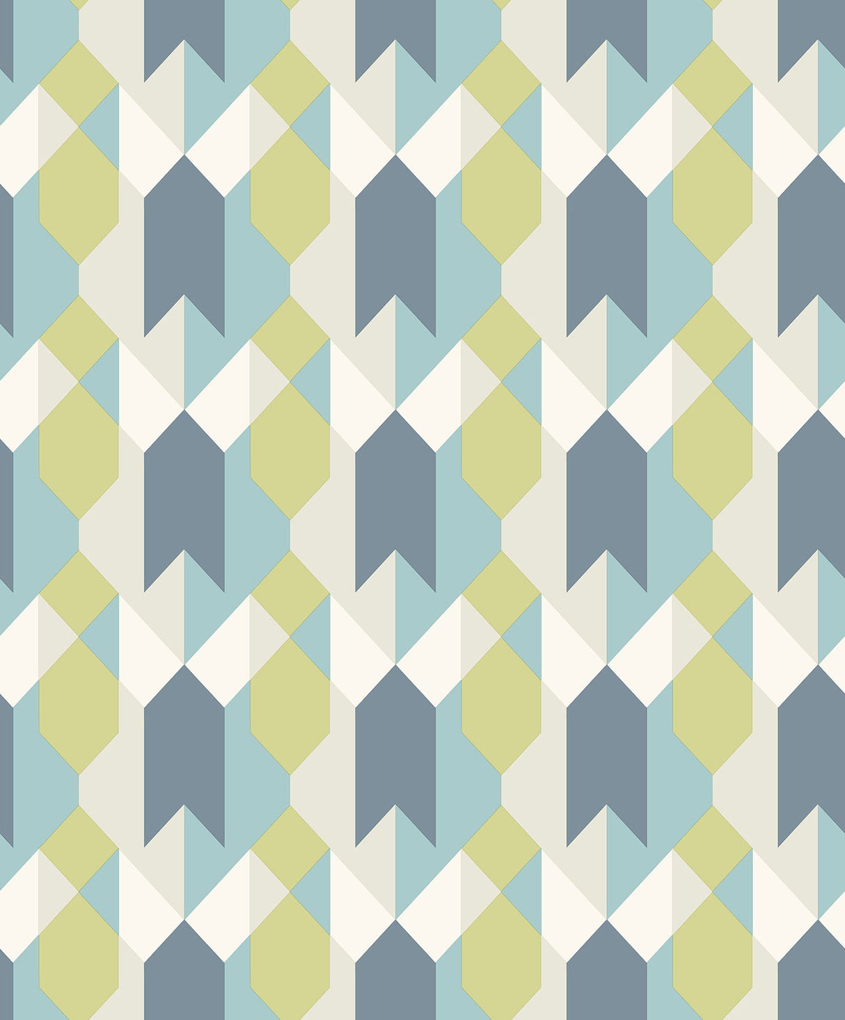 Coloroll M1327 Copenhagen Blue Geometric Wallpaper