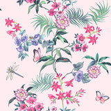Crown  M1347 Carmen Light Pink Floral Wallpaper