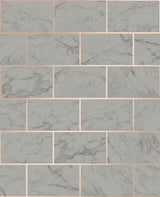 Crown M1511 Mirren Grey Marble Subway Tile Wallpaper