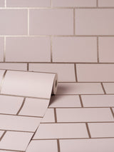 Fine Decor M1635 Metro Rose Gold Tile Wallpaper